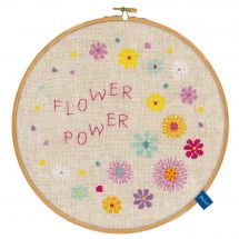 Kit broderie point de croix avec tambour - Vervaco - Le pouvoir des fleurs