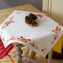 Kit de nappe à broder - Vervaco - Hérisson avec champignons