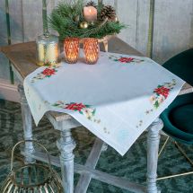 Kit de nappe à broder - Vervaco - Fleurs de Noël