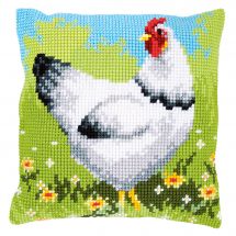 Kit de coussin gros trous - Vervaco - Poule blanche