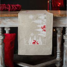 Kit de chemin de table à broder - Vervaco - Hiver dans la forêt