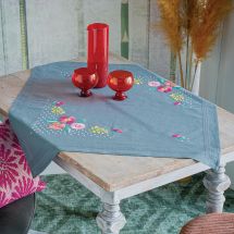 Kit de nappe à broder - Vervaco - Fleurs multicolores