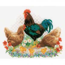 Kit point de croix - Vervaco - Coq et poulets