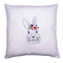 Kit au point de broderie  - Vervaco - Lapin avec fleurs