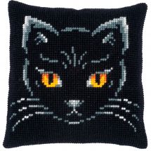 Kit de coussin gros trous - Vervaco - Chat noir