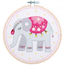 Kit de broderie sur tambour enfant  - Vervaco - Eléphant