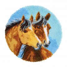 Kit de tapis point noué - Vervaco - Deux chevaux