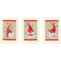 Kit de carte à broder  - Vervaco - Gnomes de Noël