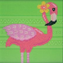 Kit de broderie Diamant sur cadre - Vervaco - Joli flamant rose