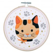 Kit de broderie sur tambour enfant  - Vervaco - Chat