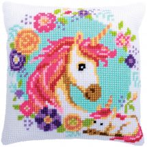 Kit de coussin gros trous - Vervaco - Mère et bébé licorne