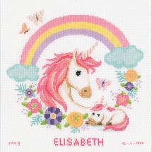 Kit broderie point de croix - Vervaco - Mère et bébé licorne