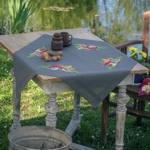 Kit de nappe à broder - Vervaco - Hérisson avec fougères