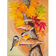 Kit de peinture par numéro - Vervaco - Oiseaux d'automne