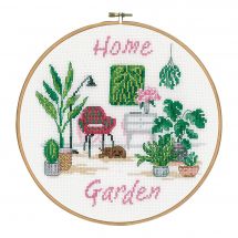 Kit broderie point de croix avec tambour - Vervaco - Home garden