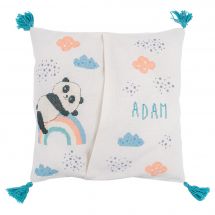 Kit de support à broder - Vervaco - Panda sur l'arc-en-ciel