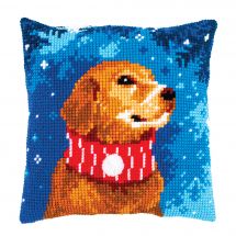 Kit de coussin gros trous - Vervaco - Chien avec écharpe