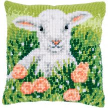 Kit de coussin gros trous - Vervaco - Agneau et fleurs