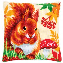 Kit de coussin gros trous - Vervaco - Ecureuil en automne