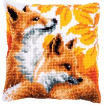 Kit de coussin gros trous - Vervaco - Renards en automne