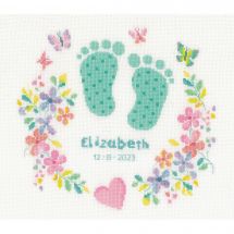 Kit broderie point de croix - Vervaco - Pieds de bébé