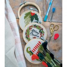 Kit de broderie à dessiner et à broder - Daffy's DIY - Départ de Noël