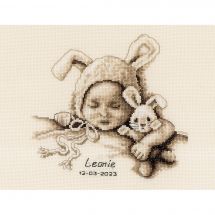 Kit point de croix - Vervaco - Bébé et lapin câlin