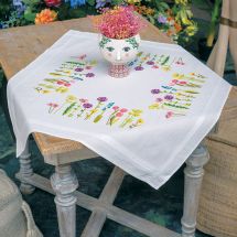 Kit de nappe à broder - Vervaco - Fleurs de printemps