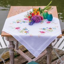 Kit de nappe à broder - Vervaco - Violettes