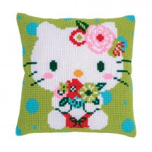 Kit de coussin gros trous - Vervaco - Les fleurs d'Hello Kitty