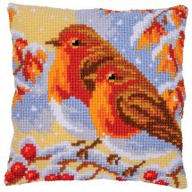 Kit de coussin gros trous - Vervaco - Rouges-gorges