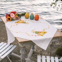 Kit de nappe à broder - Vervaco - Citrouilles et feuilles