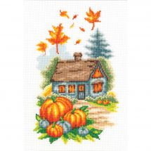 Kit broderie point de croix - Vervaco - Maison d'automne 