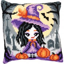Kit de coussin gros trous - Vervaco - Fille d'Halloween