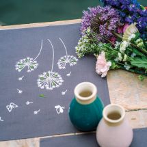 Kit de set de table à broder - Vervaco - Fleur de peluche