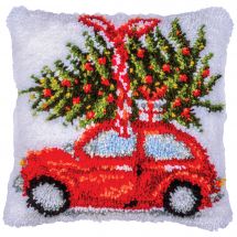 Kit de coussin point noué - Vervaco - Voiture de Noël