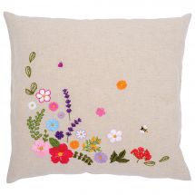 Kit de coussin à broder - Vervaco - Un monde floral coloré