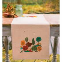 Kit de chemin de table à broder - Vervaco - Forêt en automne