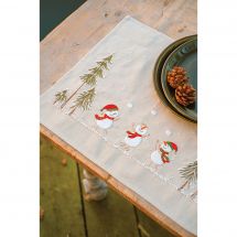 Kit de set de table à broder - Vervaco - Bonhommes de neige