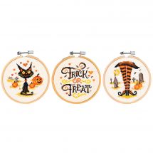 Kit broderie point de croix avec tambour - Vervaco - Halloween