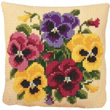 Kit de coussin gros trous - Vervaco - Les pensées