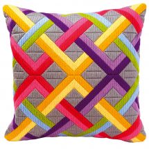 Kit de coussin point lancé - Vervaco - Jeux de diagonales