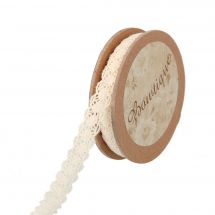 Dentelle en bobine - Bowtique - Bobine de dentelle en coton écru - 10 mm