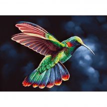 Kit de broderie Diamant - Wizardi - Oiseau tropical