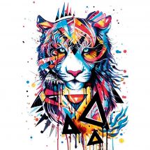 Kit de broderie Diamant - Wizardi - Tigre magique