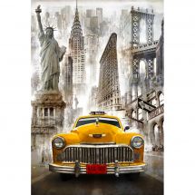 Kit de broderie Diamant - Wizardi - Taxi new-yorkais