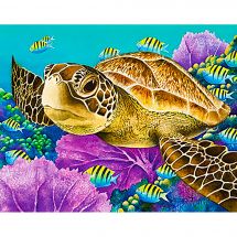 Kit de broderie Diamant - Wizardi - Jeune tortue verte