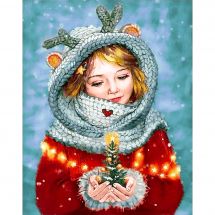 Kit de broderie Diamant - Wizardi - Beauté d'hiver