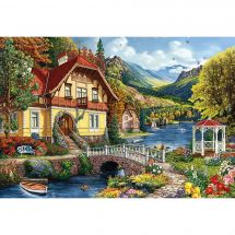 Kit de broderie Diamant - Wizardi - Lieu paisible