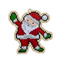 Support bois broderie Diamant - Wizardi - Père Noël